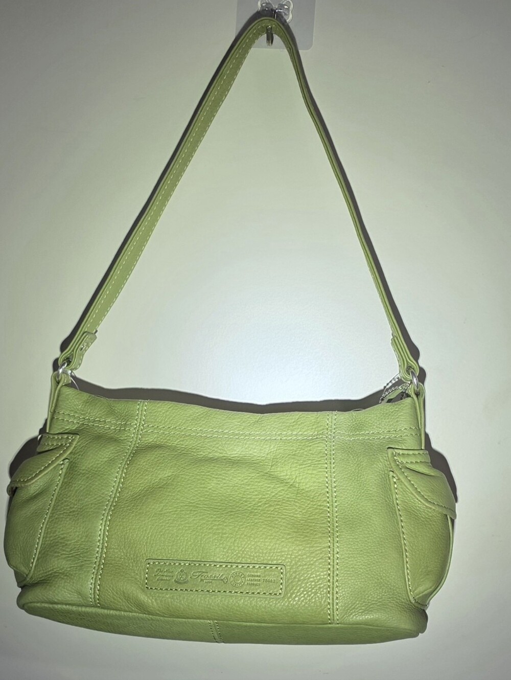 Fossil 1954 75082 Green Cargo Hobo Green Purse pocketbook bag Zipper Key Charm